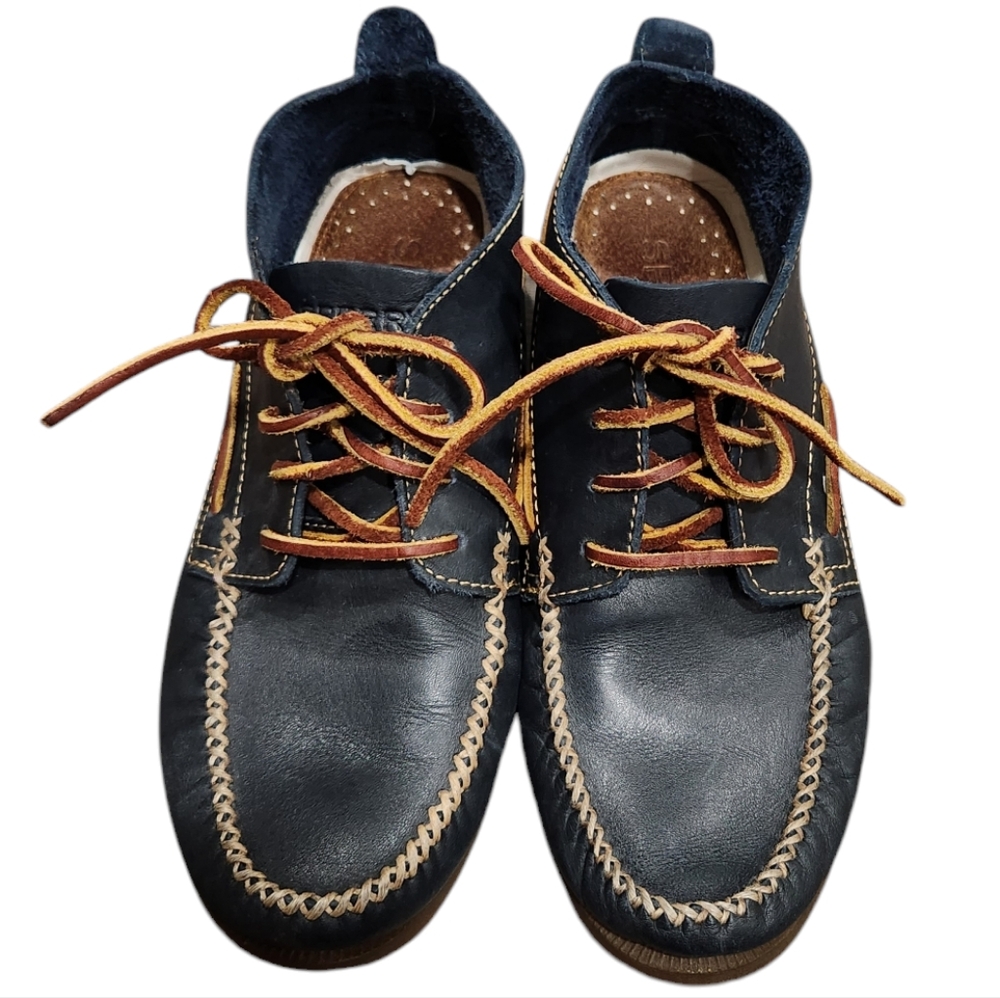 Sperry Chukka Leather Top Siders Navy Blue Boots 7